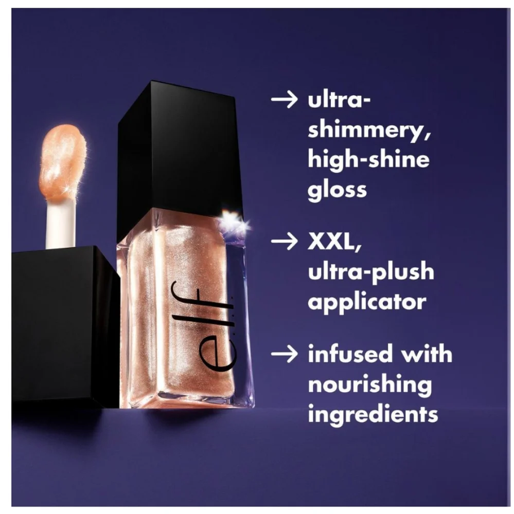 e.l.f Glow Reviver Lip Oil Glimmer Shade:Divine Wine (berry + pink pearl ✨)